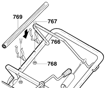 Clearing Stick Diagram and Parts List for 620301X61NC 2004 Briggs and Stratton Snow Blower